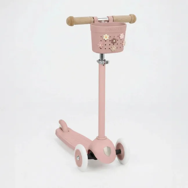 BANWOOD Pin & Ride Kinder-Lenkerkorb Dustyrose (für Laufrad, Roller & Fahrrad)