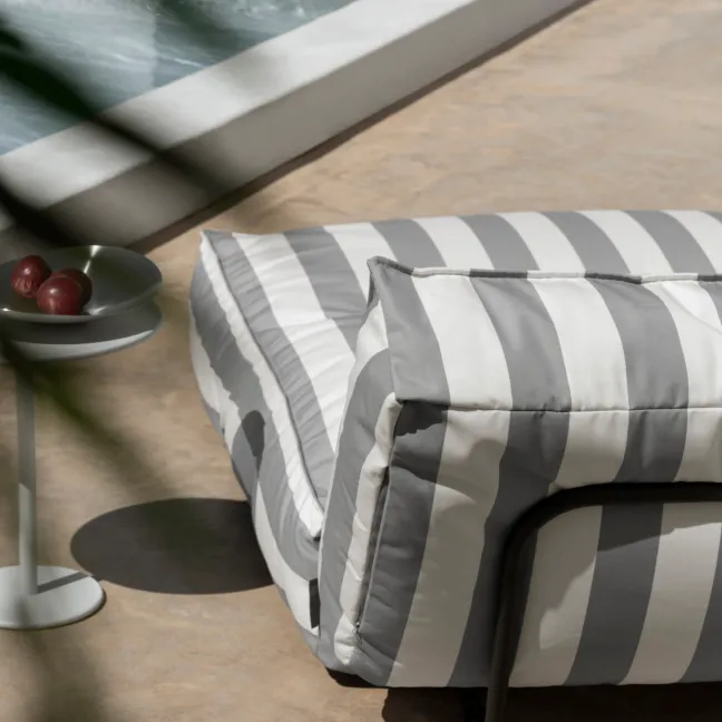 Blomus Outdoor-Bett STAY 120x190 cm Lily White/Elephant Skin