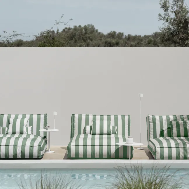 Blomus Outdoor-Kissen STAY 70x30 cm Lily White/Duck Green