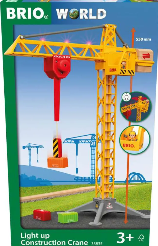 Brio Großer Baukran mit Licht 33835