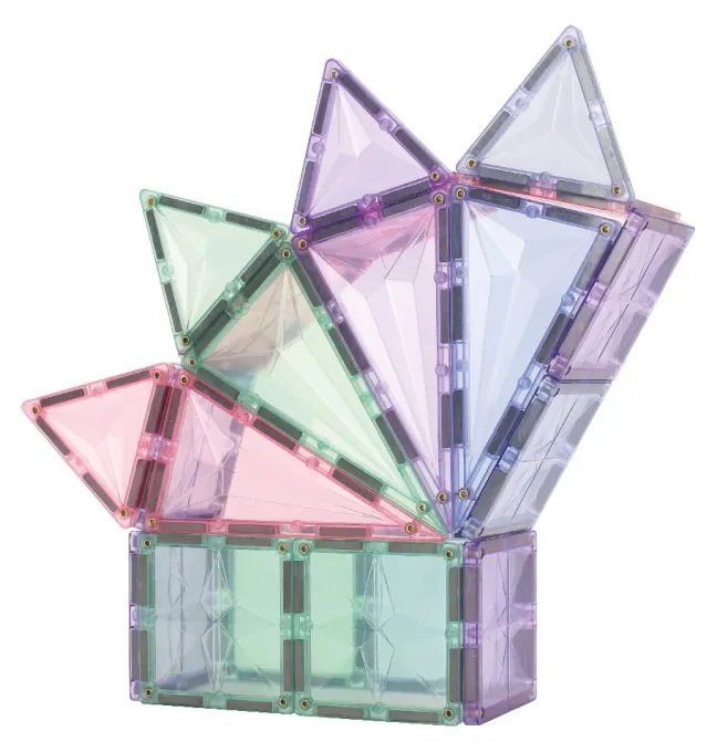 Cleverclixx® Magentbausteine Geometrie-Bausatz Pastell 45 Teile