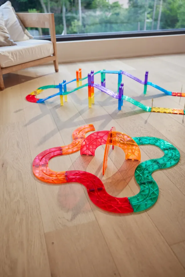 Cleverclixx® Magentbausteine Race Track Erweiterung Kurven Intense 15 Teile