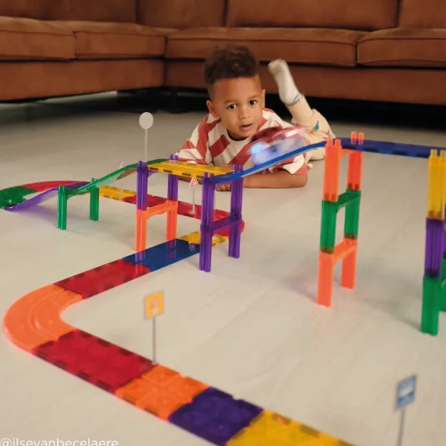 Cleverclixx® Magentbausteine Race Track Erweiterung Kurven Intense 15 Teile