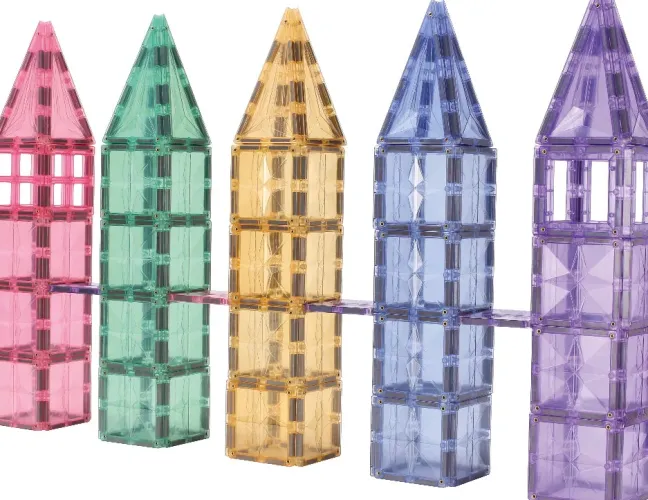 Cleverclixx® Magentbausteine Mega-Kreativ-Bausatz Pastell 210 Teile