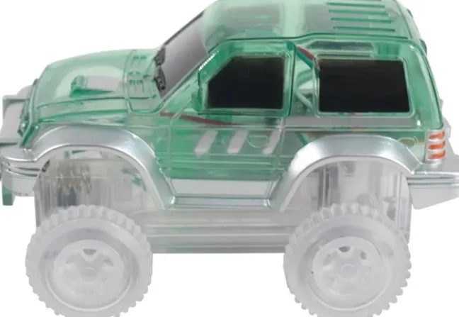 Cleverclixx® Magentbausteine Race Track Car Rennbahnauto grün