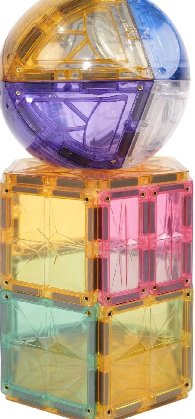 Cleverclixx® Magentbausteine Small Curved Dome Pack Pastell 34 Teile