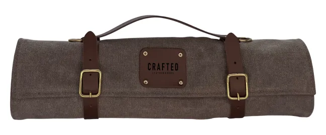 Crafted Messerrolle aus Washed Canvas mit 7 Taschen grau