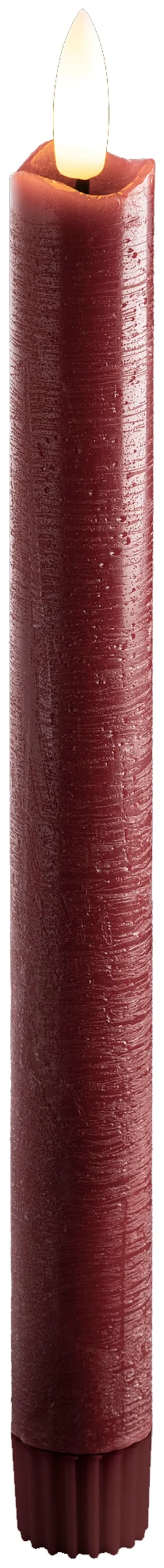 DecoTrend Stabkerze Echtwachs rot groß, LED 2er Set
