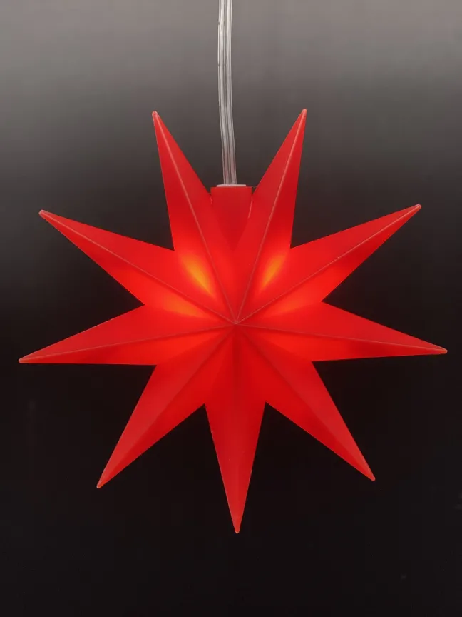 DecoTrend Sterntaler Fensterstern 9 Zacker Ø11,5cm Batterie Indoor rot