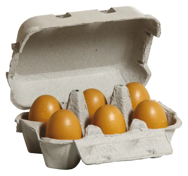 Erzi Kaufladenzubehör Eier, braun im Karton 17011