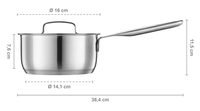 FISKARS All Steel Stieltopf 1,5 l mit Deckel