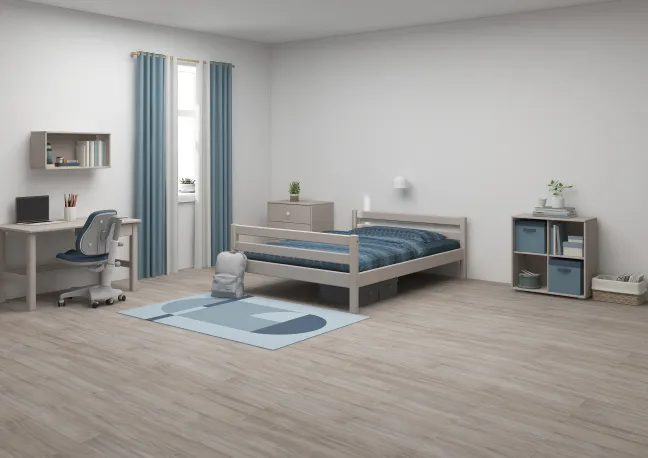 FLEXA Classic Bett 140x200cm grau lasiert