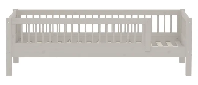 FLEXA Classic Einzelbett 90x200 cm mit 3/4 Streben Absturzsicherung grau lasiert