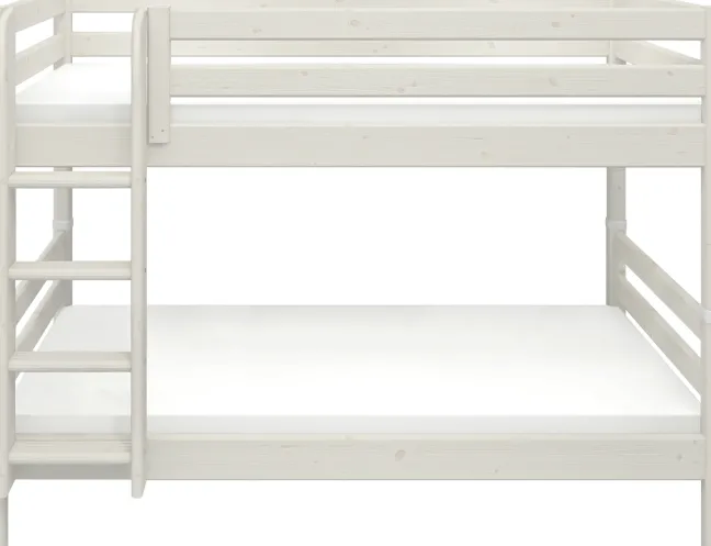 FLEXA Classic Etagenbett mit senkrechter Leiter weiß lasiert