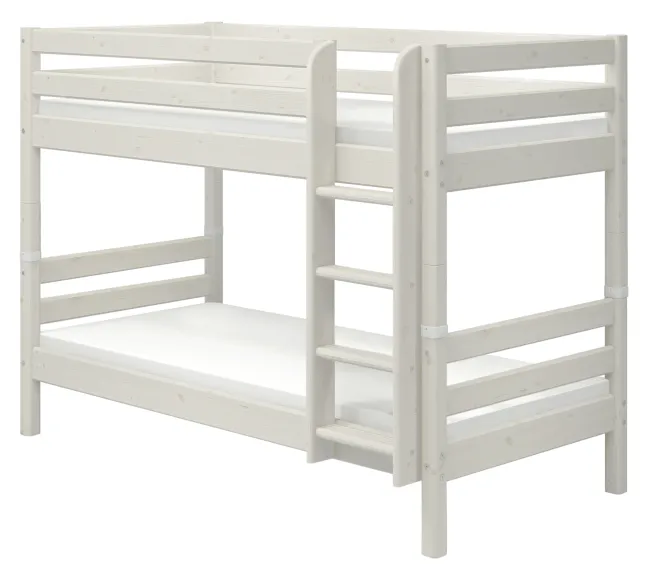 FLEXA Classic Etagenbett mit senkrechter Leiter weiß lasiert