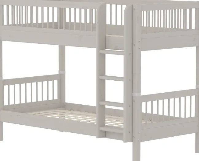 FLEXA Classic Etagenbett 90x200 cm mit Streben Absturzsicherung grau lasiert