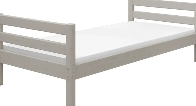 FLEXA Classic Halbhohes Bett mit senk. Leiter und Rutsche grau lasiert