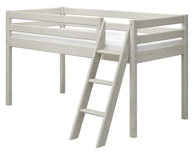 FLEXA Classic Halbhohes Bett mit Schrägleiter weiß lasiert Sale