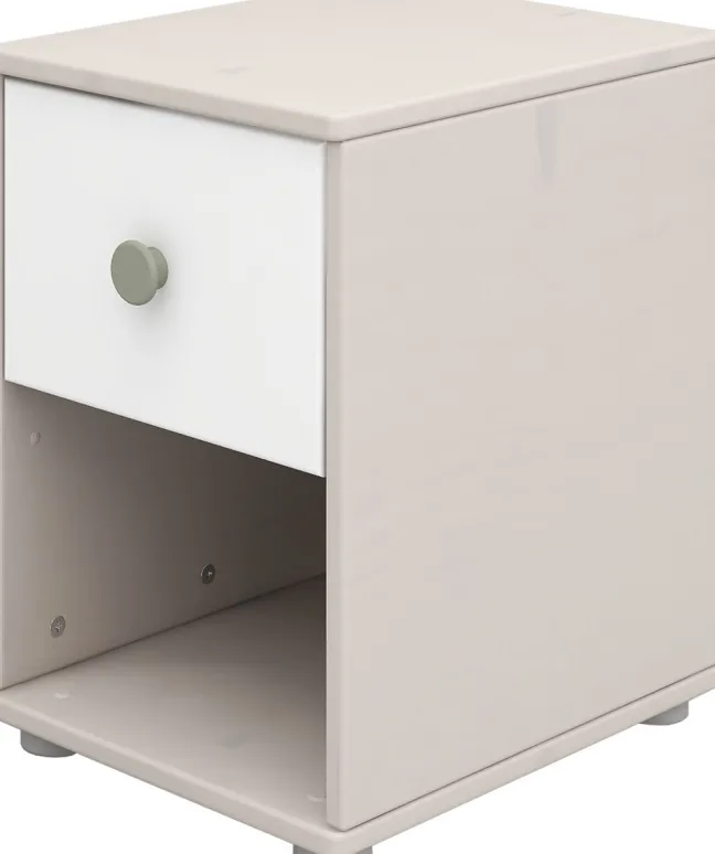 FLEXA Classic Kommode mit 1 Schublade grau/Lack weiß/grün