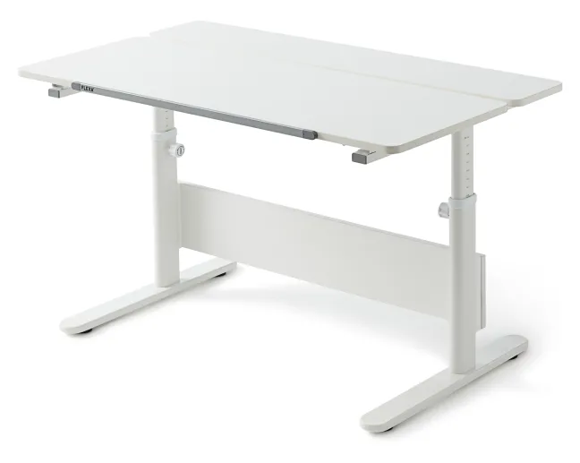 FLEXA Evo Schreibtisch geteilte Tischplatte weiß 82-50147