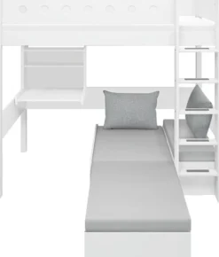FLEXA White Casa Hochbett mit senkrechter Leiter weiß
