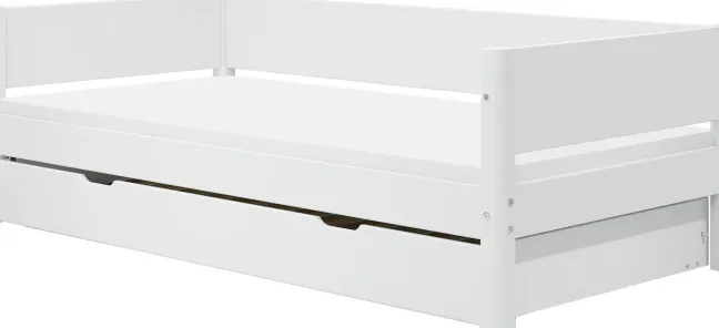 FLEXA White Einzelbett 90x200cm mit Gästebett hochklappbar weiß