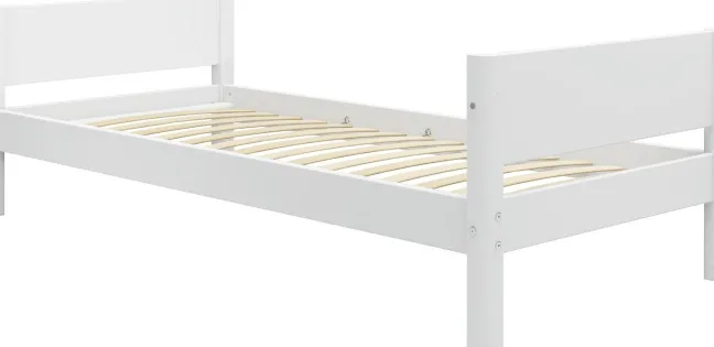 FLEXA White halbhohes Bett mit Schrägleiter und Rutsche weiß