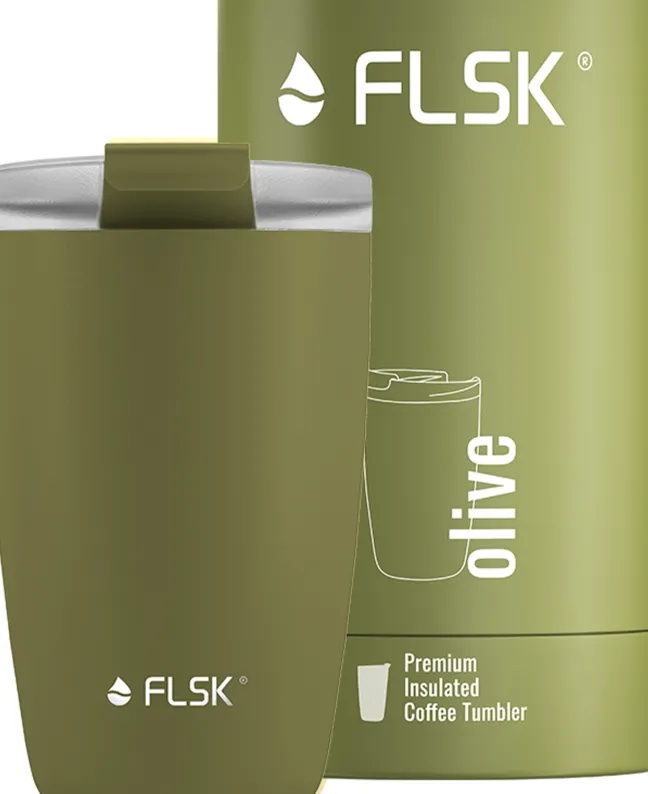 FLSK CUP Coffee to go Becher 350ml Olive