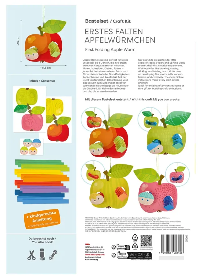 Haba Bastelset - Erstes Falten Apfelwürmchen 2012693