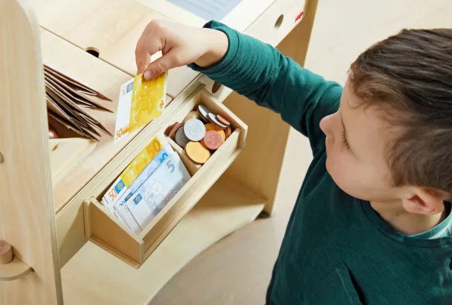 Haba Creative Play 3 in 1 Spielküche, Kaufladen & Werkstatt