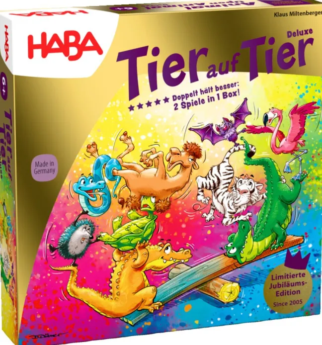 Haba Geschicklichkeitsspiel Tier auf Tier Deluxe 20 Jahre DE 2012205001