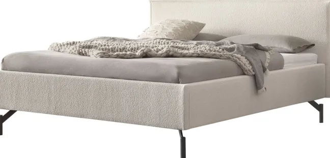 Hasena Marla Polsterbett 180x200cm Anthrazit/Boucle ivory