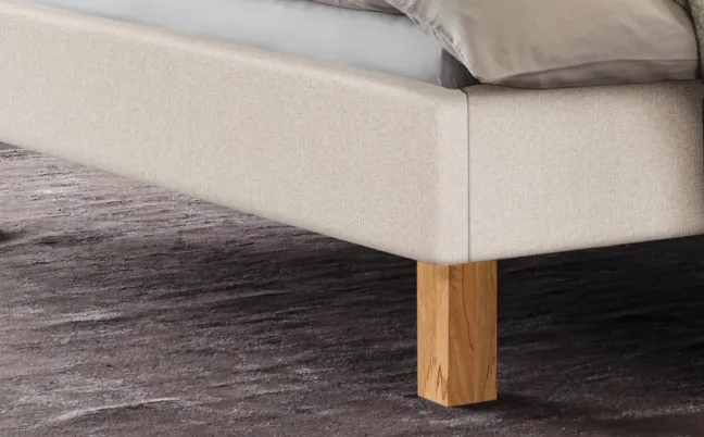 Hasena Noah Polsterbett 180x200cm Fußhöhe: 20cm Wildbuche natur geölt/Pepe beige