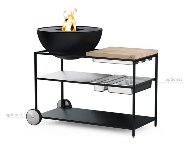 Höfats FIRE KITCHEN Outdoorküche mit BOWL 70 Plancha-Grillset tief