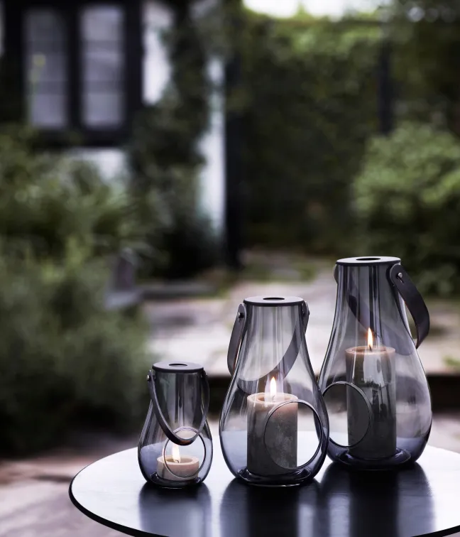 Holmegaard Design With Light Windlicht Laterne smoke H:16 cm