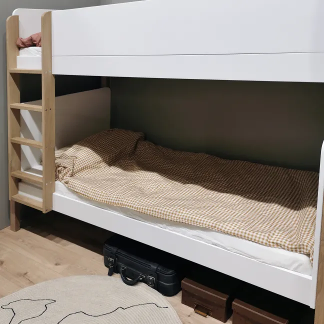 Hoppekids Blend Etagenbett 90x200 cm Eiche/weiß