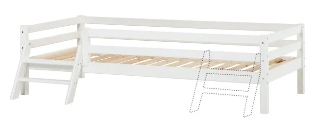 Hoppekids ECO Dream Bett 90x200cm mit 3/4 Absturzsicherung und Leiter weiß