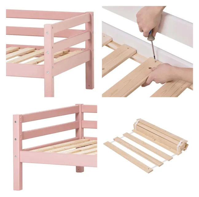 Hoppekids ECO Dream Bett 90x200cm pale rose