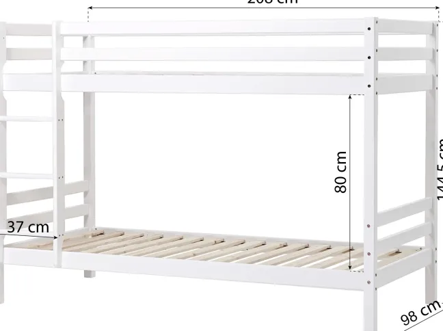 Hoppekids ECO Dream Etagenbett 90x200cm weiß