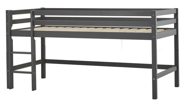 Hoppekids ECO Dream Halbhochbett 90x200cm mit gerader Leiter teilbar dunkelgrau