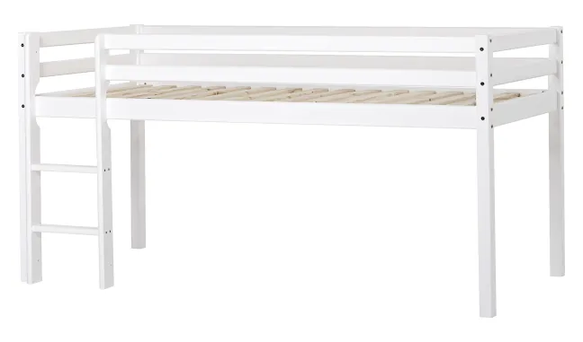Hoppekids ECO Dream Halbhochbett 90x200cm mit gerader Leiter nicht teilbar weiß