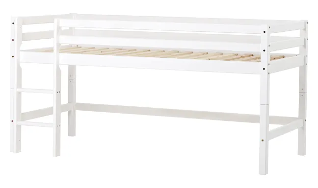 Hoppekids ECO Dream Halbhochbett 90x200cm mit gerader Leiter teilbar weiß