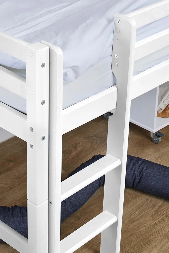 Hoppekids ECO Dream Halbhochbett 90x200cm mit gerader Leiter teilbar weiß