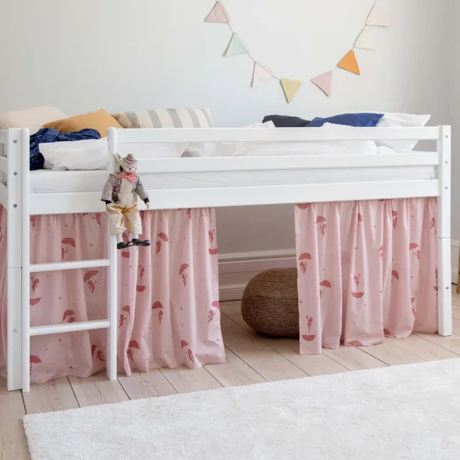 Hoppekids ECO Dream Halbhochbett 90x200cm mit gerader Leiter teilbar weiß