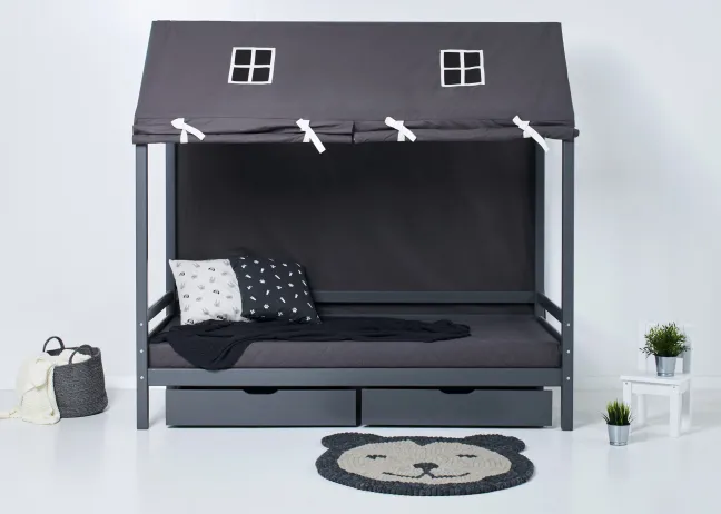 Hoppekids ECO Dream Hausbett 90x200cm dunkelgrau