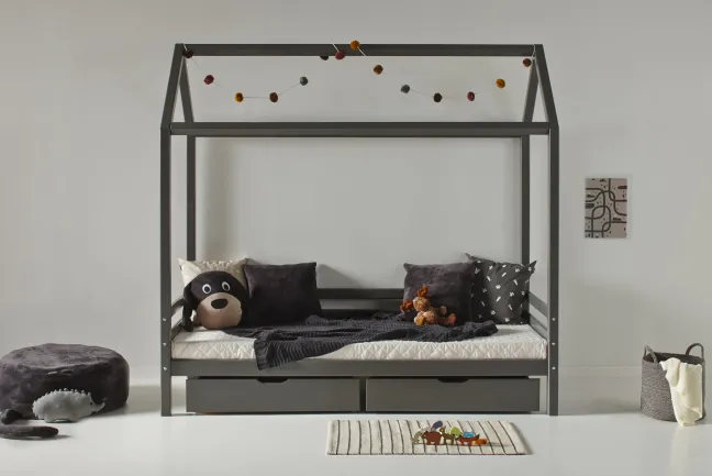 Hoppekids ECO Dream Hausbett 90x200cm dunkelgrau