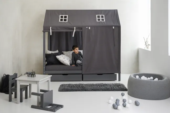 Hoppekids ECO Dream Hausbett 90x200cm dunkelgrau