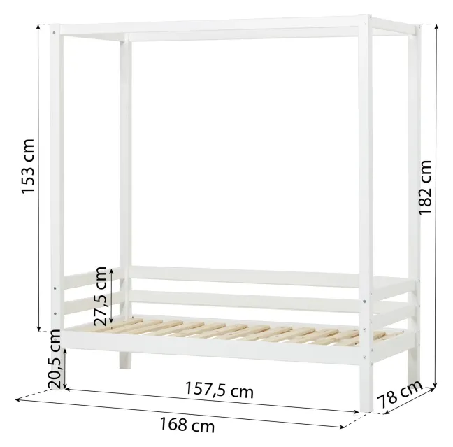Hoppekids ECO Dream Junior Himmelbett 70x160cm weiß