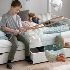 Hoppekids ECO Luxury Etagenbett 90x200cm mit Rollrost und gerader Leiter weiß