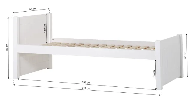 Hoppekids Noah Deluxe Sofabett 90x200cm mit Lattenrost weiß